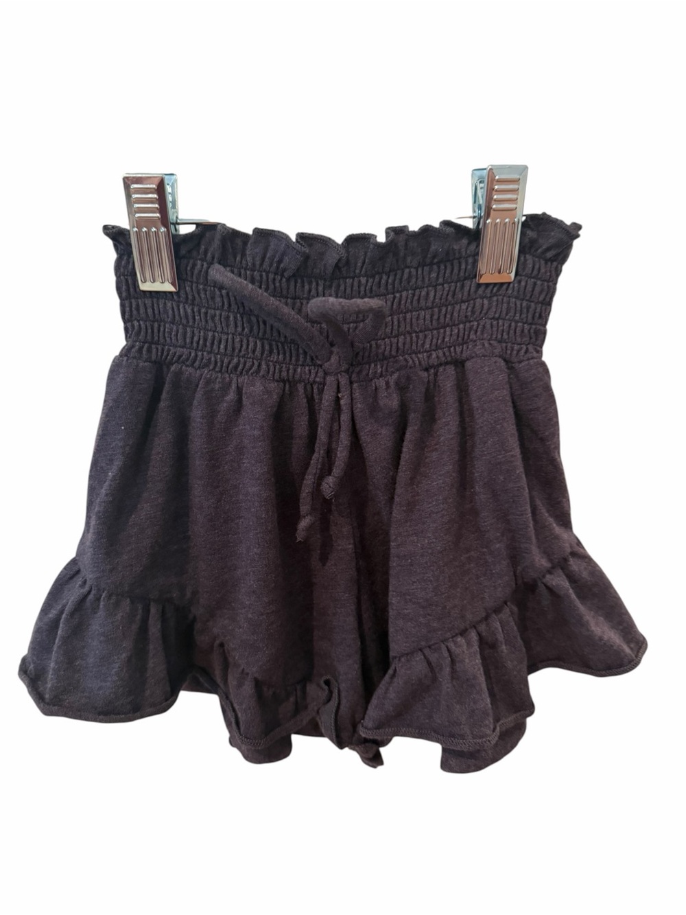 Chaser Girls Ruffle Smocked Shorts Charcoal Gray Size 6